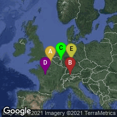 Overview map of Corbie, Hauts-de-France, France,St. Gallen, Sankt Gallen, Switzerland,Mitte, Aachen, Nordrhein-Westfalen, Germany,Tours, Centre-Val de Loire, France,Fulda, Hessen, Germany