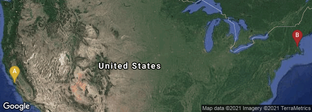 Detail map of Mountain View, California, United States,Cambridge, Massachusetts, United States