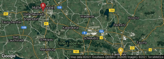 Detail map of Mitte, Leipzig, Sachsen, Germany,Mitte, Halle (Saale), Sachsen-Anhalt, Germany
