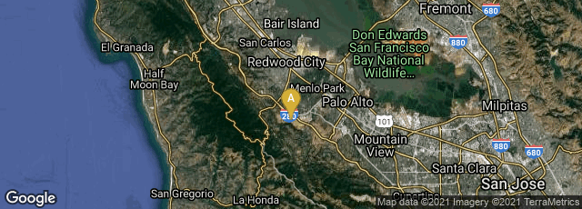 Detail map of Menlo Park, California, United States