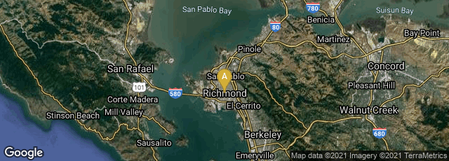 Detail map of Richmond, California, United States