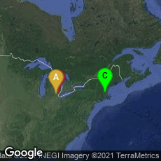 Overview map of Ann Arbor, Michigan, United States,Dearborn, Michigan, United States,Chelmsford, Massachusetts, United States