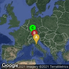 Overview map of Firenze, Toscana, Italy,Brescia, Lombardia, Italy,Altstadt, Konstanz, Baden-Württemberg, Germany