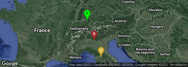 Detail map of Firenze, Toscana, Italy,Brescia, Lombardia, Italy,Altstadt, Konstanz, Baden-Württemberg, Germany