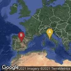 Overview map of Roma, Lazio, Italy,Madrid, Comunidad de Madrid, Spain