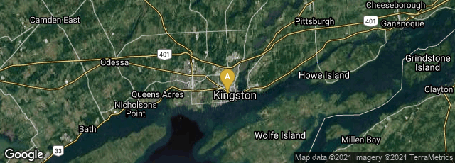 Detail map of Kingston, Ontario, Canada
