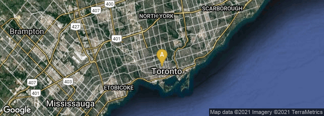 Detail map of Old Toronto, Toronto, Ontario, Canada