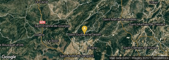 Detail map of Saint-Guilhem-le-Désert, Occitanie, France