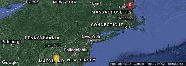Detail map of Baltimore, Maryland, United States,Boston, Massachusetts, United States