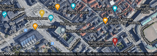 Detail map of København V, København, Denmark,København K, København, Denmark