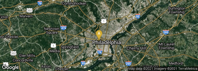 Detail map of Philadelphia, Pennsylvania, United States