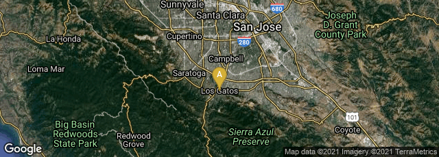 Detail map of Los Gatos, California, United States