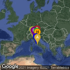 Overview map of Roma, Lazio, Italy,Venezia, Veneto, Italy,Ravenna, Emilia-Romagna, Italy,Parma, Emilia-Romagna, Italy,Piacenza, Emilia-Romagna, Italy,Civitavecchia, Lazio, Italy,Cervia, Emilia-Romagna, Italy,Rimini, Emilia-Romagna, Italy