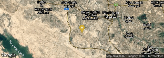 Detail map of Dhi Qar Governorate, Iraq