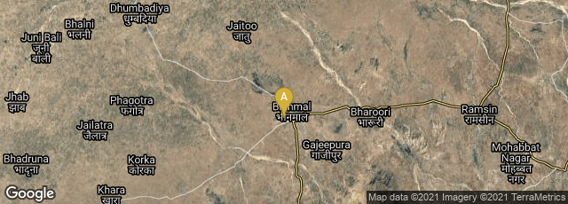 Detail map of Bhinmal, Rajasthan, India