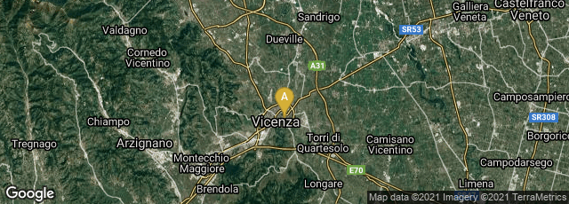 Detail map of Vicenza, Veneto, Italy