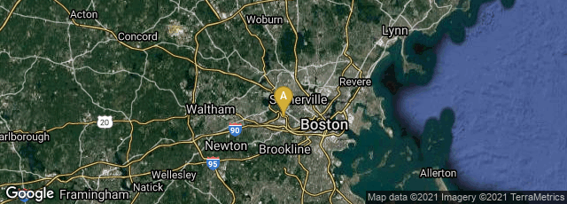 Detail map of Boston, Massachusetts, United States