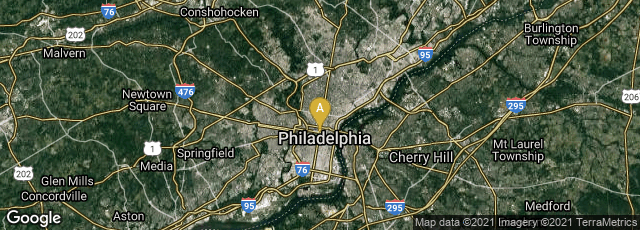 Detail map of Philadelphia, Pennsylvania, United States