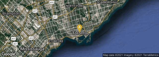 Detail map of Old Toronto, Toronto, Ontario, Canada