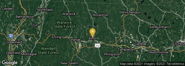 Detail map of Athol, Massachusetts, United States