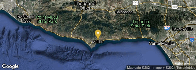 Detail map of Malibu, California, United States