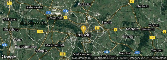 Detail map of Mitte, Leipzig, Sachsen, Germany