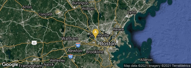 Detail map of Cambridge, Massachusetts, United States