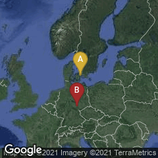 Overview map of København V, København, Denmark,Jena, Thüringen, Germany