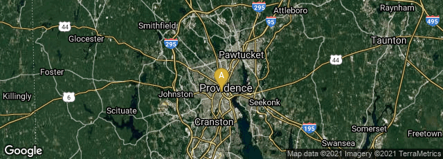 Detail map of Providence, Rhode Island, United States