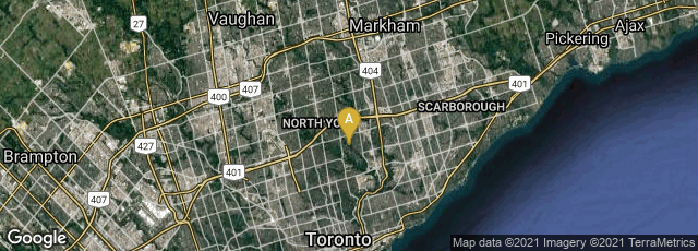 Detail map of North York, Toronto, Ontario, Canada