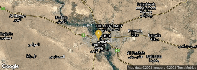 Detail map of Hayy An Nabijarjis, Mosul, Nineveh Governorate, Iraq