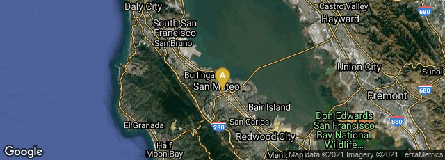 Detail map of San Mateo, California, United States
