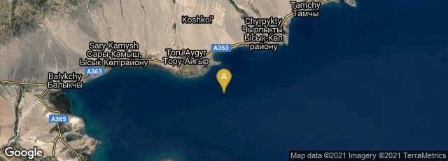 Detail map of Issyk-Kul Region, Kyrgyzstan