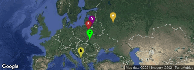 Detail map of Tsentralnyy administrativnyy okrug, Moskva, Russia,Zabłudów, podlaskie, Poland,Halytskyi District, L