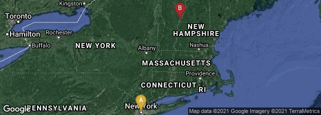 Detail map of Manhattan, New York, New York, United States,Hanover, New Hampshire, United States