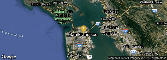 Detail map of San Francisco, California, United States