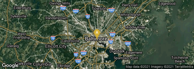 Detail map of Baltimore, Maryland, United States