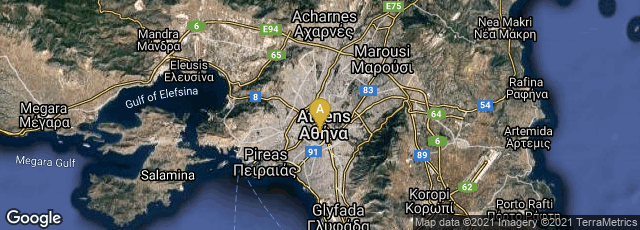 Detail map of Athina, Greece