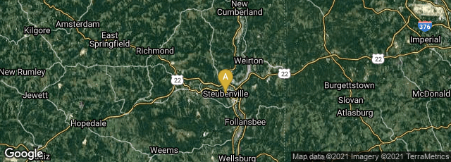 Detail map of Steubenville, Ohio, United States