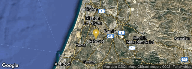 Detail map of Rehovot, Center District, Israel