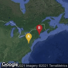 Overview map of Bethesda, Maryland, United States,Newburyport, Massachusetts, United States