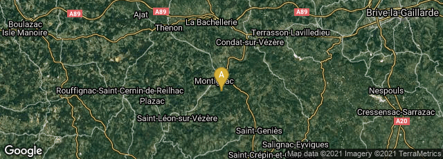 Detail map of Montignac, Nouvelle-Aquitaine, France