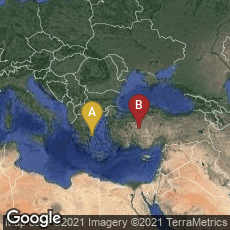 Overview map of Peristeri, Greece,Ankara, Turkey