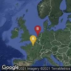 Overview map of Paris, Île-de-France, France,Amsterdam-Centrum, Amsterdam, Noord-Holland, Netherlands