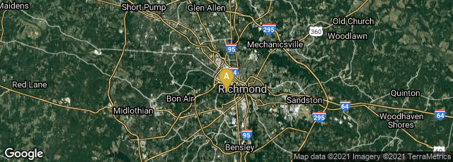 Detail map of Richmond, Virginia, United States