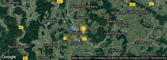 Detail map of Innenstadt, Göttingen, Niedersachsen, Germany