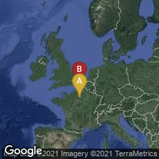 Overview map of Paris, Île-de-France, France,Saint-Omer, Hauts-de-France, France