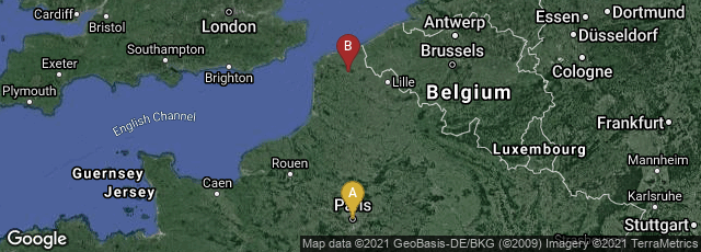 Detail map of Paris, Île-de-France, France,Saint-Omer, Hauts-de-France, France