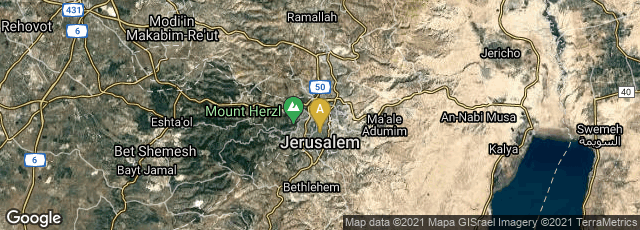 Detail map of Jerusalem, Jerusalem District, Israel