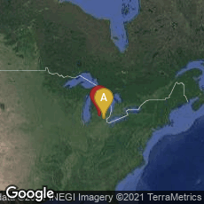 Overview map of Ann Arbor, Michigan, United States,East Lansing, Michigan, United States
